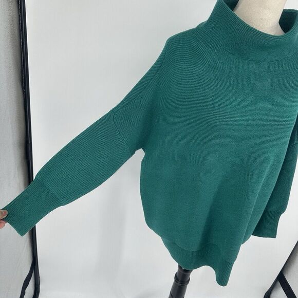 Vici Amsterdam Mock Neck Knitted Heavyweight Sweater Green Womens Sz L Cozycore - Picture 3 of 12